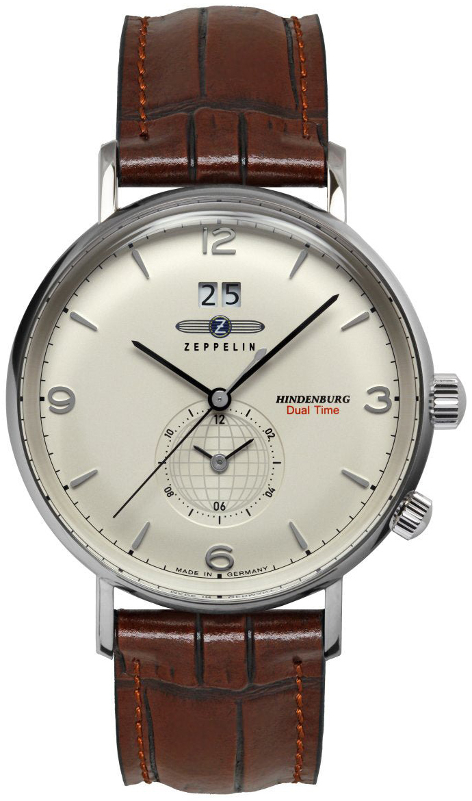 Zeppelin Herrklocka 80445 Lz 129 Hindenburg Beige/L&auml;der &Oslash;41 mm