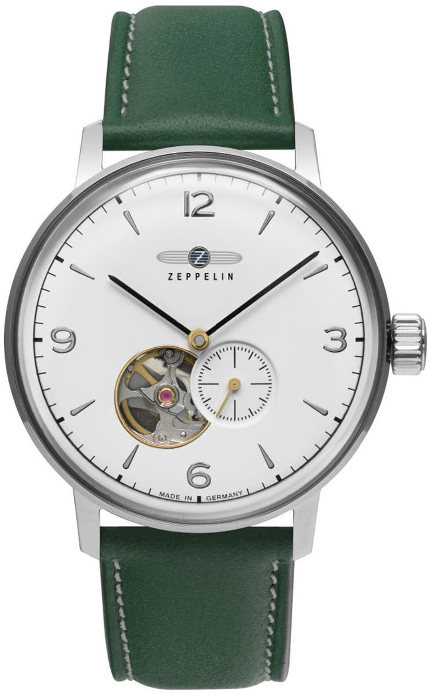 Zeppelin Herrklocka 80661n Lz 129 Hindenburg Vit/L&auml;der &Oslash;40 mm