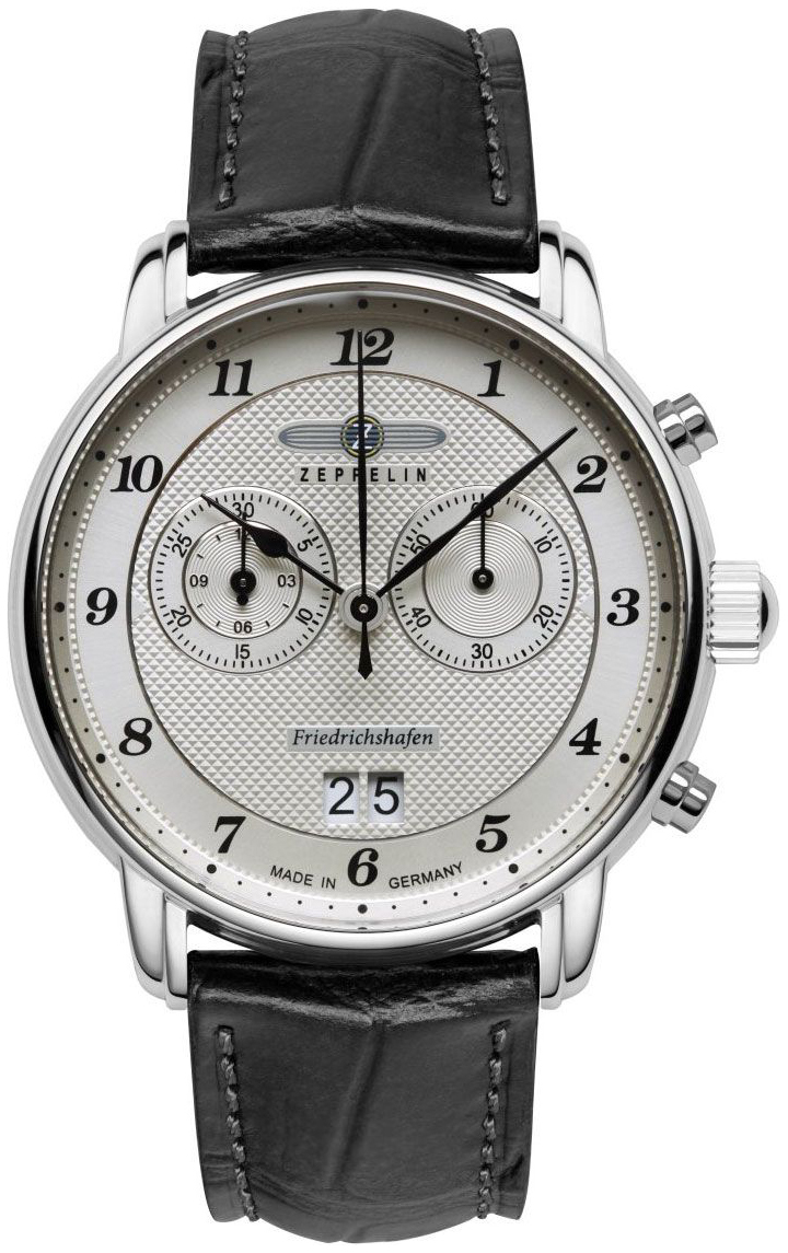 Zeppelin Herrklocka 85844 Friedrichshafen Silverfärgad/Läder Ø40 mm