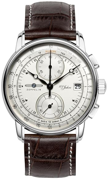 Zeppelin 100 Jahre Herrklocka 86701 Beige/Läder Ø42 mm - Zeppelin