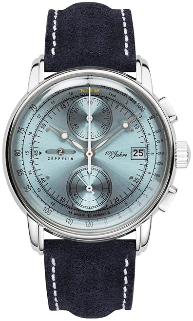 Zeppelin 100 Jahre Herrklocka 86704 Blå/Läder Ø42 mm